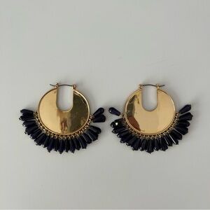 J.Crew Sample Sale Hoop Beaded Fringe Statement Earrings